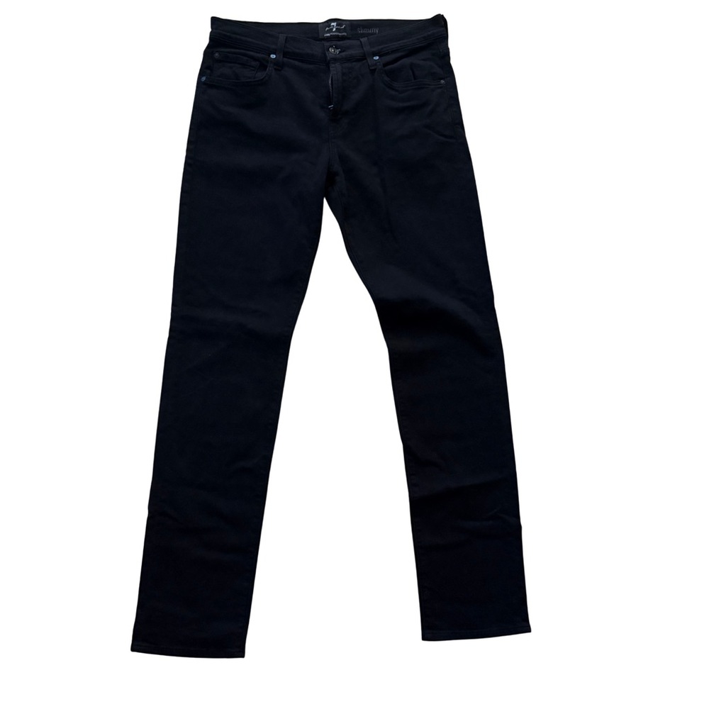 7 For All Mankind Men's Black Skinny Jeans